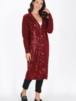 Usha Damen Strickjacke in bordeaux