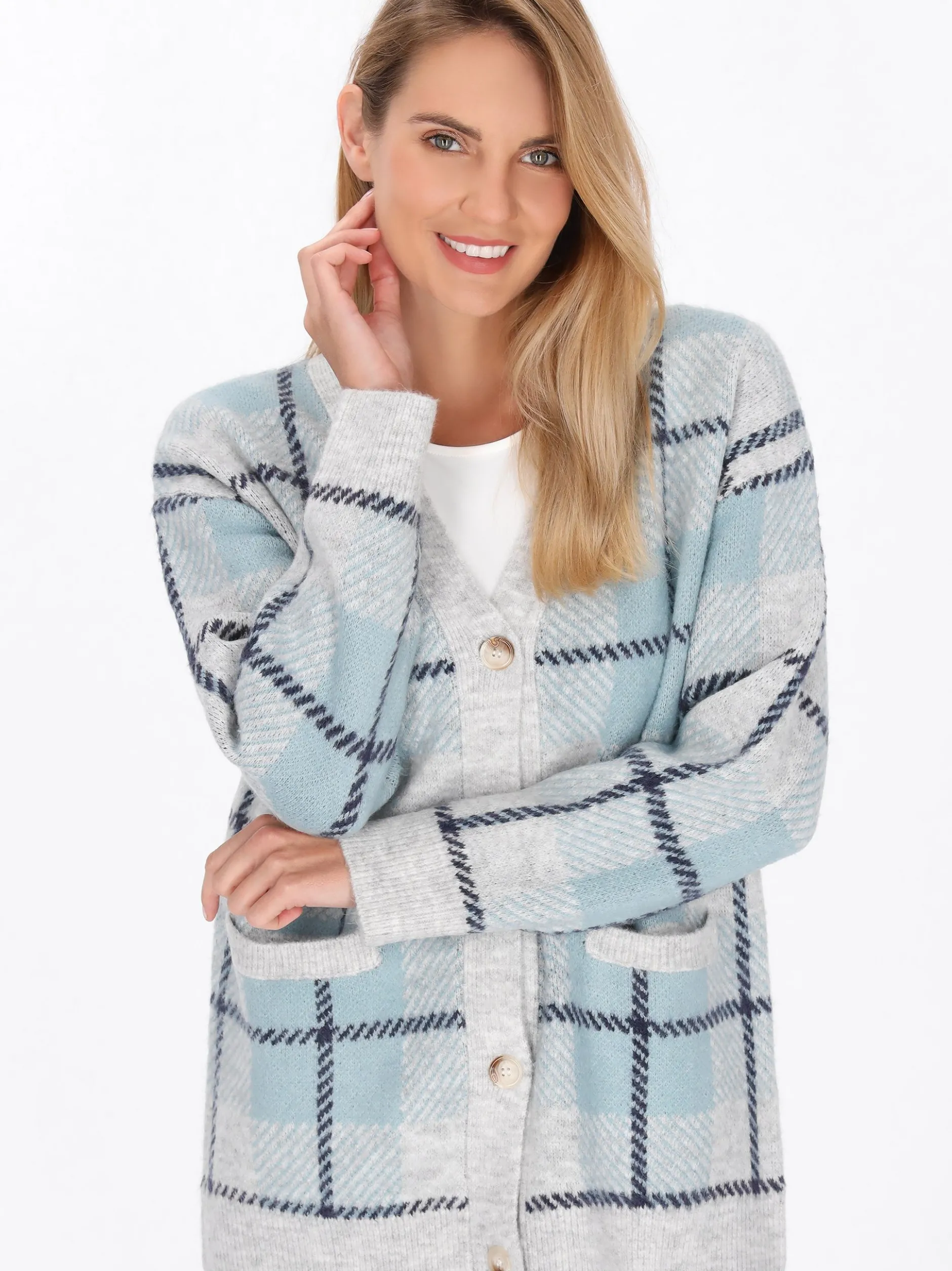 Usha Damen Strickjacke in mehrfarbig