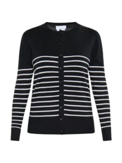 Usha Damen Strickjacke in schwarz - Ausschnitt: Rundhals
