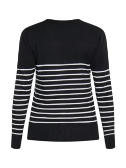 Usha Damen Strickjacke in schwarz - Ausschnitt: Rundhals