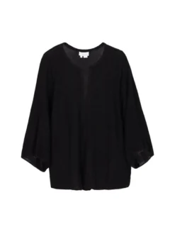 Usha Damen Strickjacke in schwarz - Ausschnitt: Rundhals