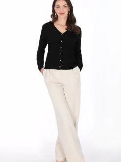 Usha Damen Strickjacke in schwarz