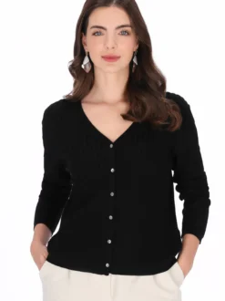 Usha Damen Strickjacke in schwarz