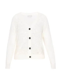Usha Damen Strickjacke in weiß