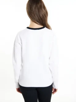 Usha Damen Strickpullover in weiß - Ausschnitt: Rundhals