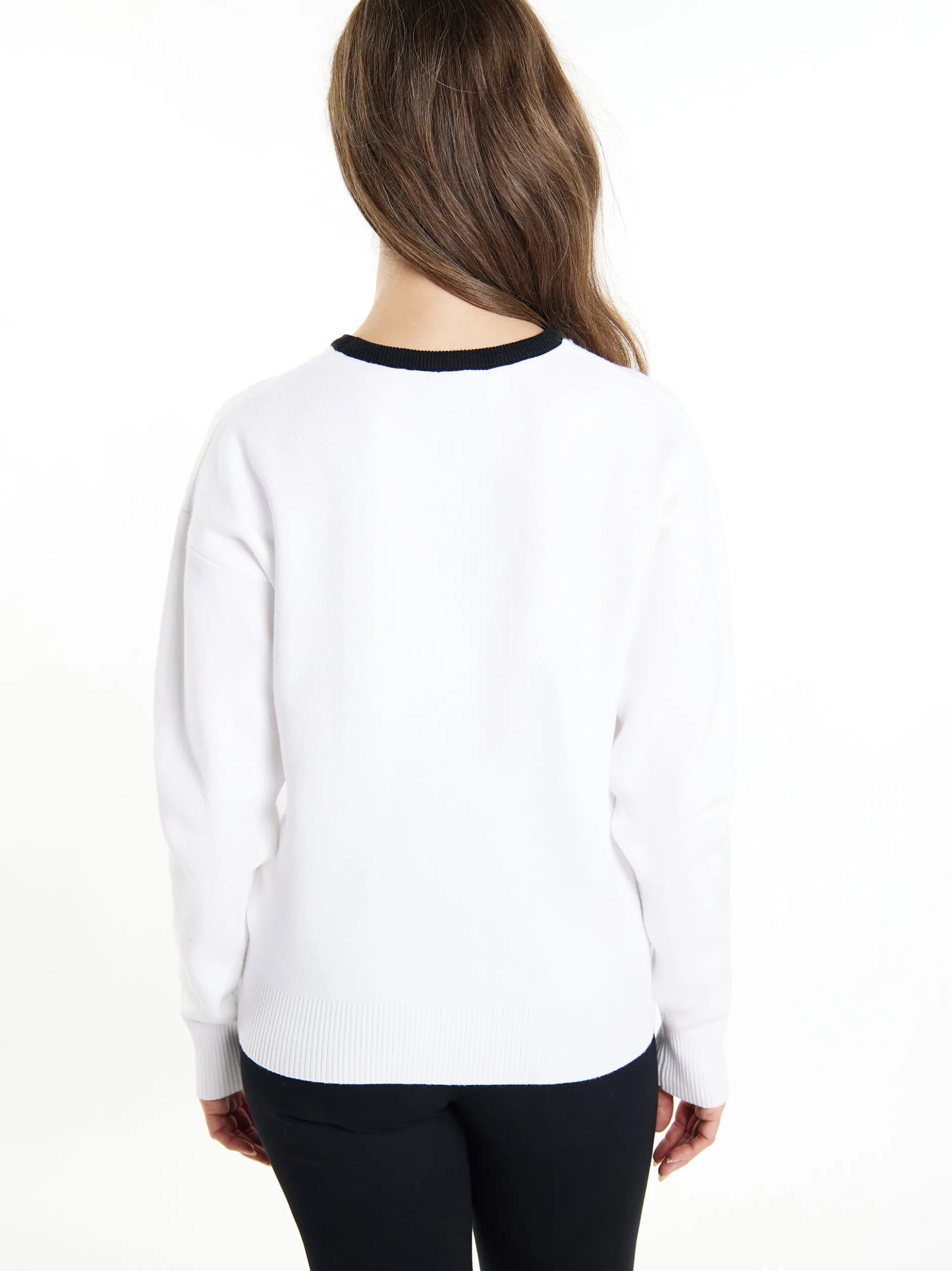 Usha Damen Strickpullover in weiß - Ausschnitt: Rundhals