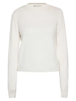 Usha Damen Strickpullover in weiß - Ausschnitt: Rundhals