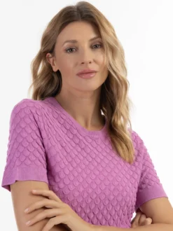 Usha Damen Strickpullover in rosa - Ausschnitt: Rundhals