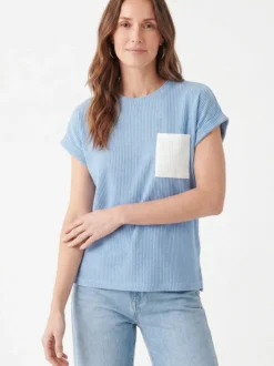 Usha Damen T-Shirt in blau - Ausschnitt: Rundhals