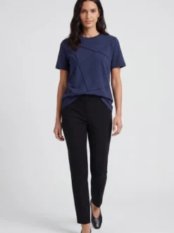Usha Damen T-Shirt in marine - Ausschnitt: Rundhals