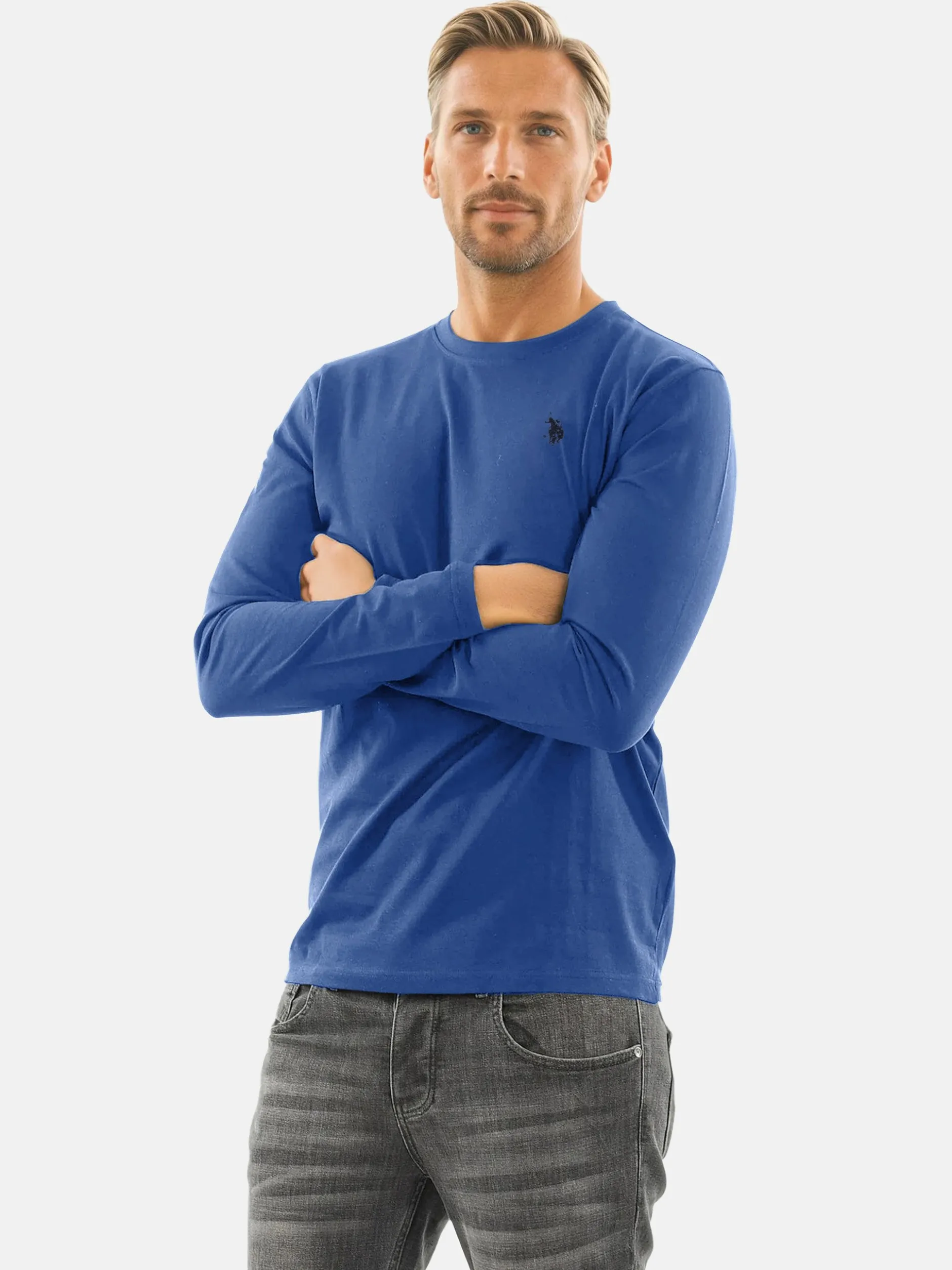 U.S. Polo Assn. Herren Langarmshirt - USAaron in royal
