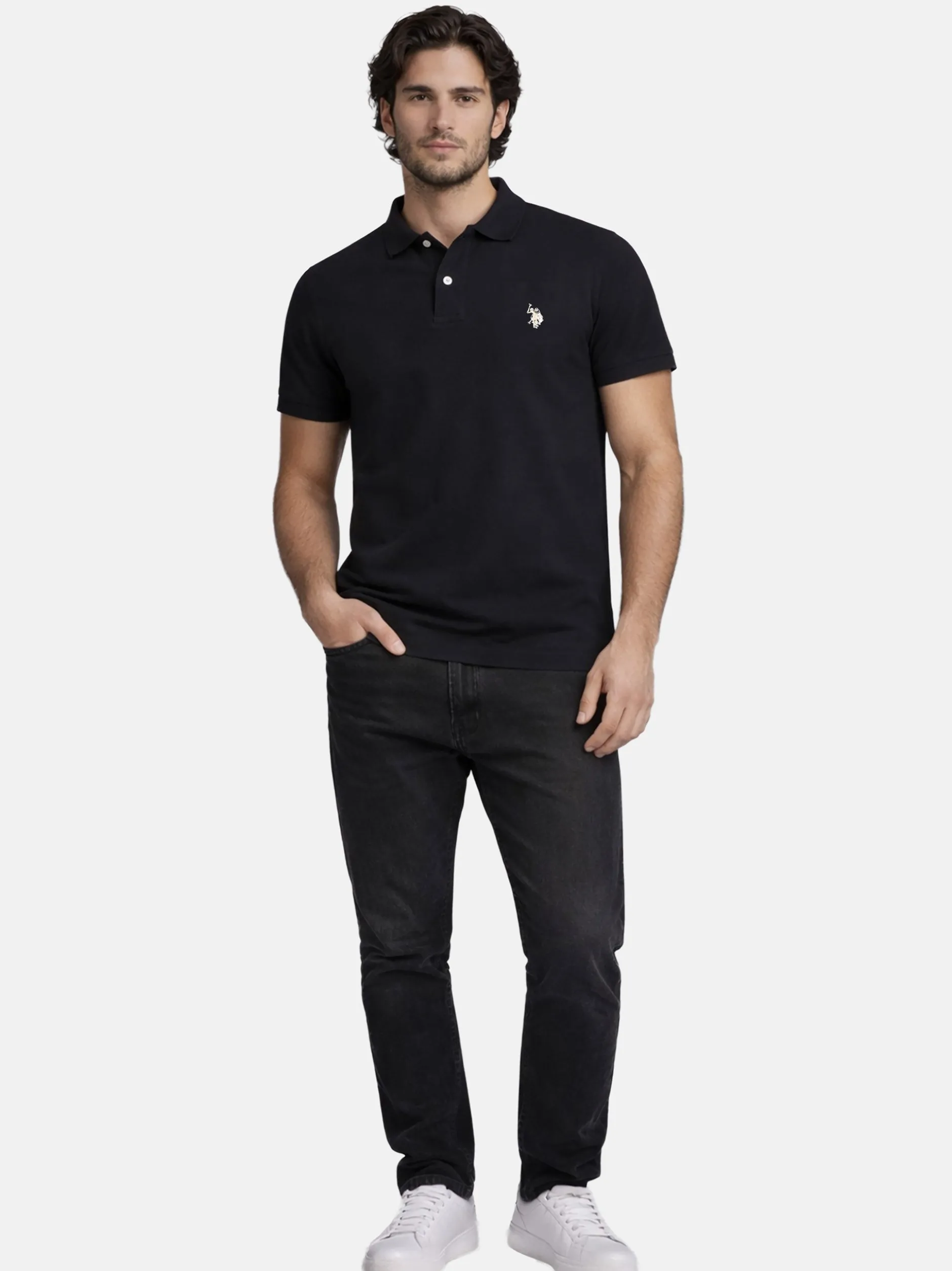 U.S. Polo Assn. Herren Poloshirt - USBrodyy in schwarz