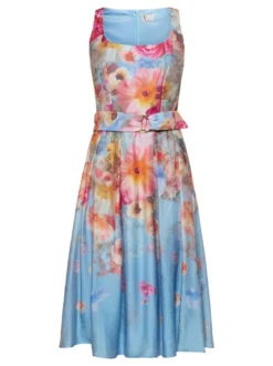 Vera Mont Damen Cocktailkleid in blau mehrfarbig