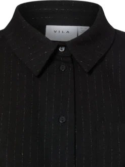 Vila Damen Hemdbluse - VIMagnolia in schwarz silber