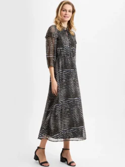 Vila Damen Kleid - VIDarcy in schwarz blau - Länge: lang