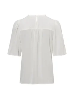 Vila Damen Kurzarm Blusenshirt - Visefina in ecru