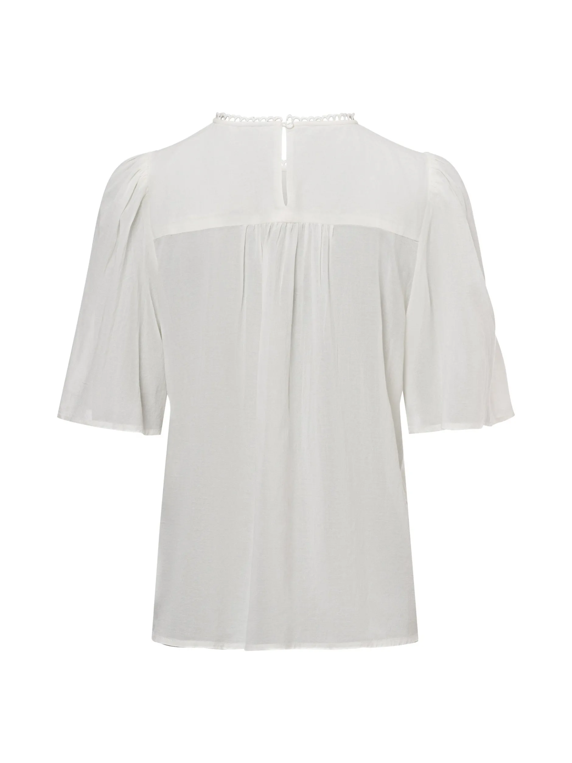 Vila Damen Kurzarm Blusenshirt - Visefina in ecru