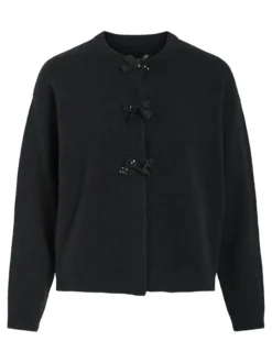Vila Damen Strickjacke - VIBrianna in schwarz