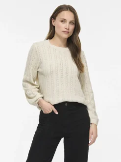 Vila Damen Strickpullover - VILiga in sand