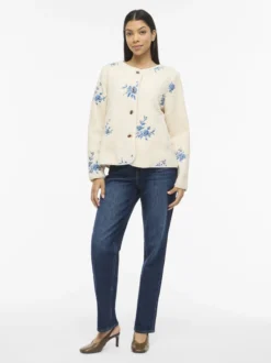 Vila Damen Teddy-Jacke - VIAda in sand indigo