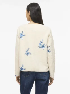 Vila Damen Teddy-Jacke - VIAda in sand indigo