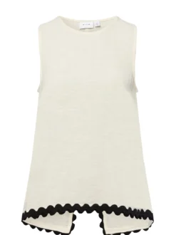 Vila Damen Top - VIManda in beige - Ausschnitt: Rundhals