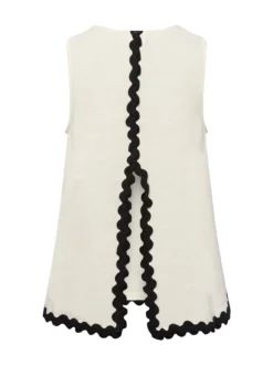 Vila Damen Top - VIManda in beige - Ausschnitt: Rundhals
