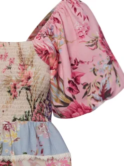 Y.A.S Damen Blusentop - YASMessa in rosa hellblau