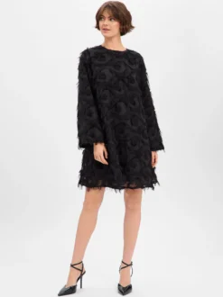 Y.A.S Damen Kleid - YASDio in schwarz - Ärmel: langarm