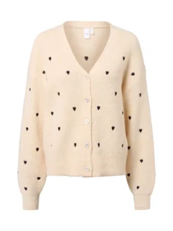Y.A.S Damen Strickjacke mit Alpaka-Anteil - YASBow in sand schwarz