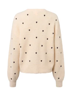 Y.A.S Damen Strickjacke mit Alpaka-Anteil - YASBow in sand schwarz