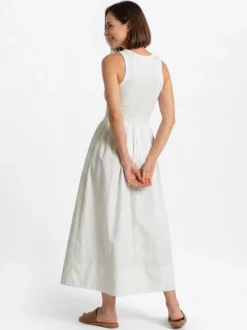 Y.A.S Damen Trägerkleid - YASMiri in ecru - Länge: lang