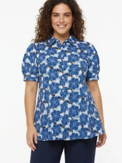 YOEK Damen Bluse in blau