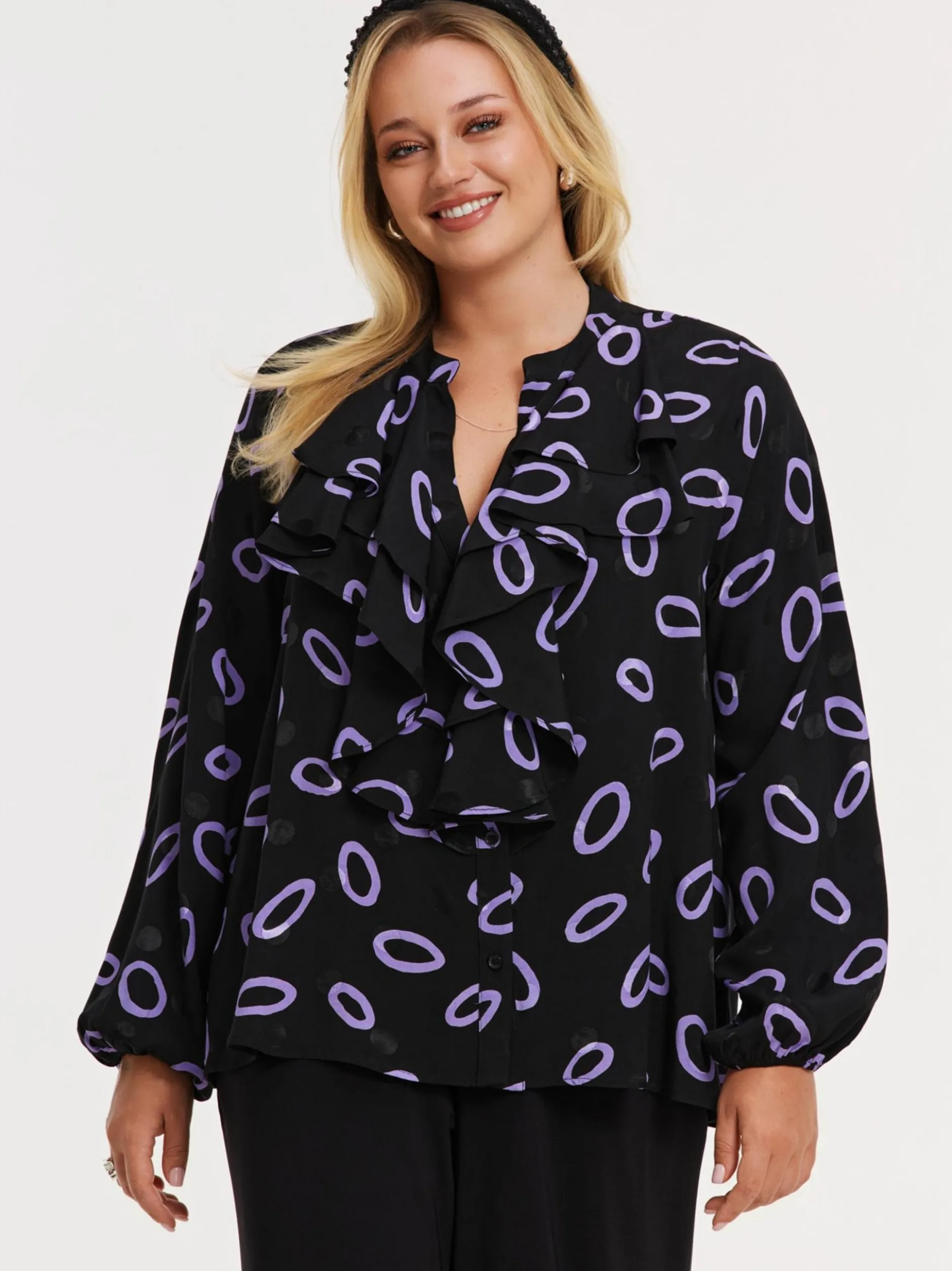 YOEK Damen Bluse in schwarz