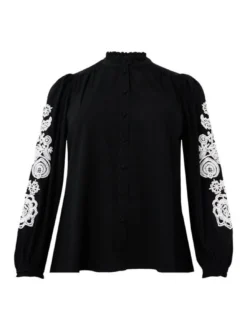 YOEK Damen Bluse in schwarz
