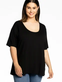 YOEK Damen T-Shirt in schwarz
