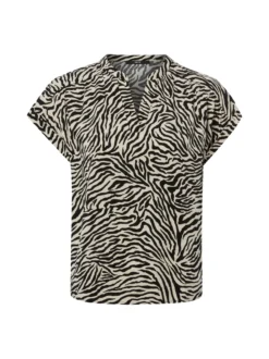 zero Damen Schlupfbluse in beige schwarz