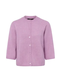 zero Damen Strickjacke in flieder - Ausschnitt: Rundhals