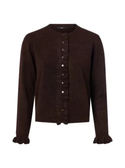zero Damen Strickjacke mit Woll-Anteil in schoko