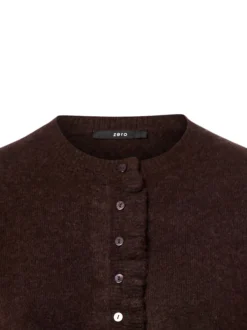 zero Damen Strickjacke mit Woll-Anteil in schoko