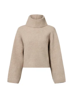 zero Damen Strickpullover mit Wollanteil in beige