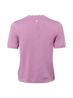 zero Damen Strickshirt in aubergine - Ärmel: kurzarm