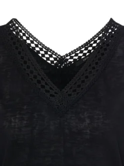 zero Damen T-Shirt in schwarz - Ausschnitt: V-Ausschnitt
